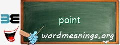 WordMeaning blackboard for point